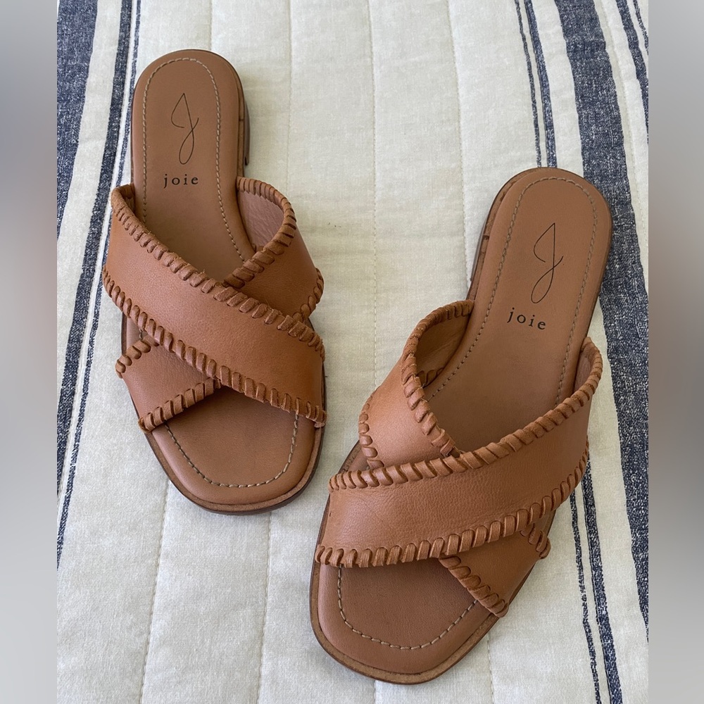 •Joie• Leather Criss-Cross Strap Sandals